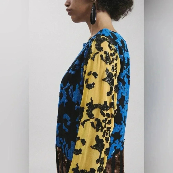 Rachel Comey Dancando Sequin Dress Size 00 Color Black Blue - Picture 3 of 12